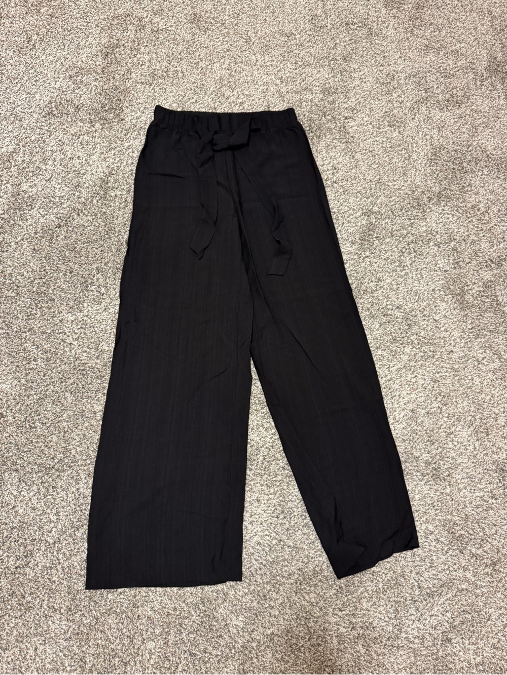 Primark Black Wide-Leg Tie-Waist Trousers